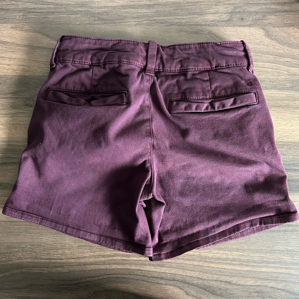 American Eagle Women’s Midi AEO Twill Super Stretch Maroon Shorts Size 2 - Picture 4 of 13